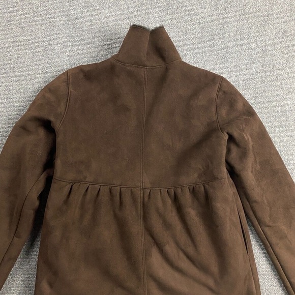 Calvin Klein Jacket Women's‎ Small Brown Suede Full Zip Faux Fur Lined Polyester - Picture 5 of 9